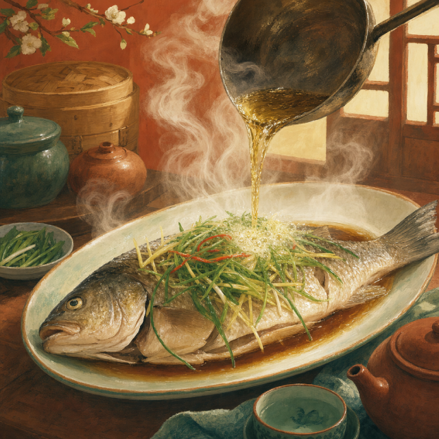Poisson vapeur au gingembre